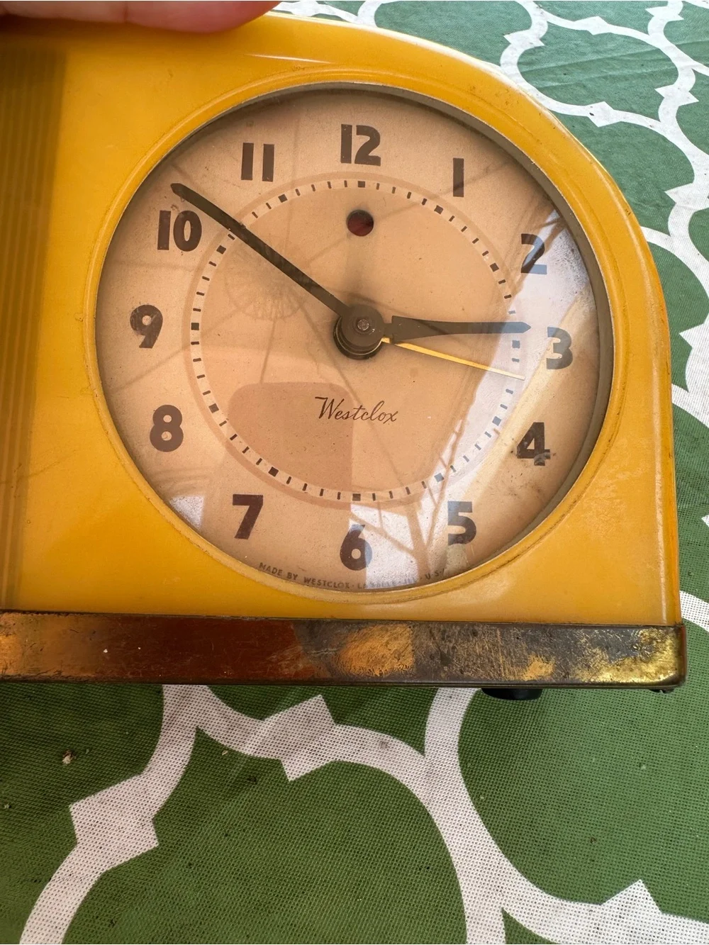 Yellow Retro Table Clock - Midcentury Style